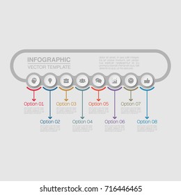 Vector infographic template for diagram, graph, presentation, chart, business concept with 8 options.