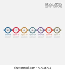 Vector infographic template for diagram, graph, presentation, chart, business concept with 7 options.