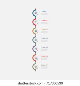 Vector infographic template for diagram, graph, presentation, chart, business concept with 7 options.