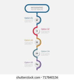 Vector infographic template for diagram, graph, presentation, chart, business concept with 5 options.