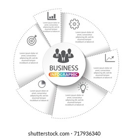 Vector infographic. Template for diagram, graph, presentation and chart. Business concept with 6 options, parts, steps or processes.