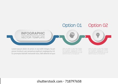 Vector infographic template for diagram, graph, presentation, chart, business concept with 2 options.