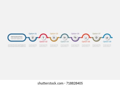 Vector infographic template for diagram, graph, presentation, chart, business concept with 8 options.