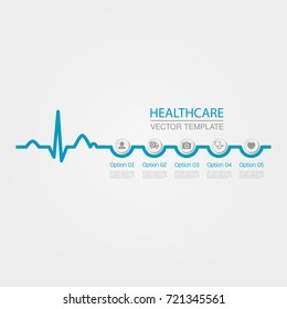 Vector infographic template for diagram, graph, presentation, chart, business concept with 5 options, healthcare.
