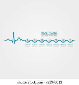 Vector infographic template for diagram, graph, presentation, chart, business concept with 7 options, healthcare.