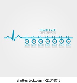 Vector infographic template for diagram, graph, presentation, chart, business concept with 7 options, healthcare.