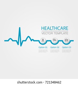 Vector infographic template for diagram, graph, presentation, chart, business concept with 3 options, healthcare.