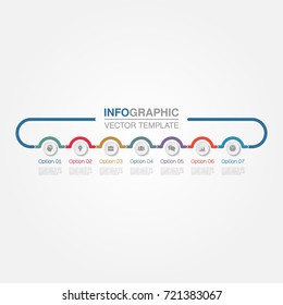 Vector infographic template for diagram, graph, presentation, chart, business concept with 7 options.