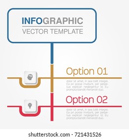 Vector infographic template for diagram, graph, presentation, chart, business concept with 2 options.