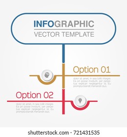 Vector infographic template for diagram, graph, presentation, chart, business concept with 2 options.
