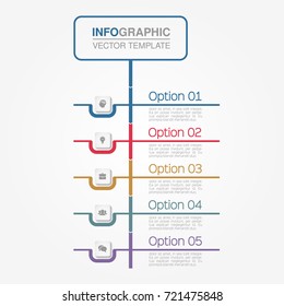 Vector infographic template for diagram, graph, presentation, chart, business concept with 5 options.