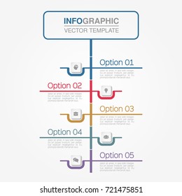 Vector infographic template for diagram, graph, presentation, chart, business concept with 5 options.