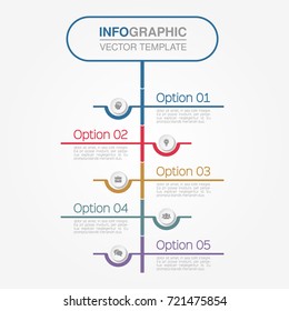 Vector infographic template for diagram, graph, presentation, chart, business concept with 5 options.