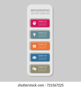 Vector infographic template for diagram, graph, presentation, chart, business concept with 5 options.