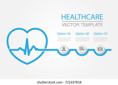 Vector infographic template for diagram, graph, presentation, chart, business concept with 3 options, healthcare.