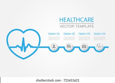 Vector infographic template for diagram, graph, presentation, chart, business concept with 4 options, healthcare.