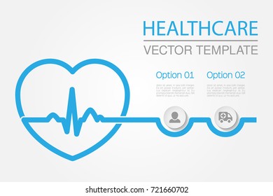 Plantilla de infografía vectorial para diagrama, gráfico, presentación, gráfico, concepto de negocio con 2 opciones, salud.