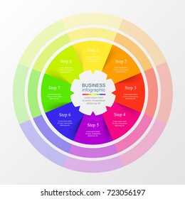 Vector infographic template for diagram, graph, presentation and chart. Business concept with 8 options, parts, steps or processes.