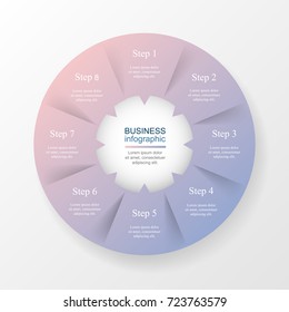 Vector infographic template for diagram, graph, presentation and chart. Business concept with 8 options, parts, steps or processes.