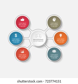 Vector infographic template for diagram, graph, presentation, chart, business concept with 6 options.