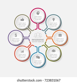 Vector infographic template for diagram, graph, presentation, chart, business concept with 8 options.