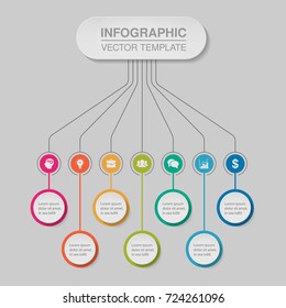 Vector infographic template for diagram, graph, presentation, chart, business concept with 7 options.