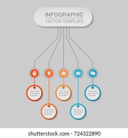 Vector infographic template for diagram, graph, presentation, chart, business concept with 5 options.