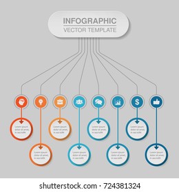 Vector infographic template for diagram, graph, presentation, chart, business concept with 8 options.