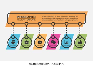Vector infographic template for diagram, graph, presentation, chart, business concept with 6 options.