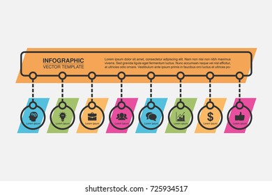 Vector infographic template for diagram, graph, presentation, chart, business concept with 8 options.