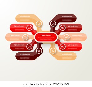 Vector infographic template for diagram, graph, presentation and chart. Business concept with 10 options, parts, steps or processes
