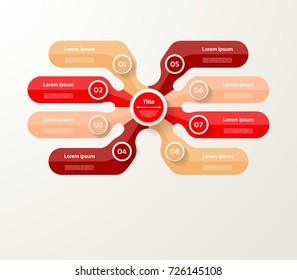 Vector infographic template for diagram, graph, presentation and chart. Business concept with 8 options, parts, steps or processes