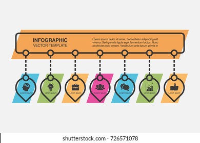 Vector infographic template for diagram, graph, presentation, chart, business concept with 7 options.