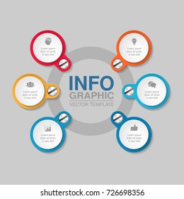 Vector infographic template for diagram, graph, presentation, chart, business concept with 6 options.