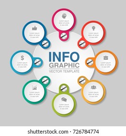 Vector infographic template for diagram, graph, presentation, chart, business concept with 8 options.