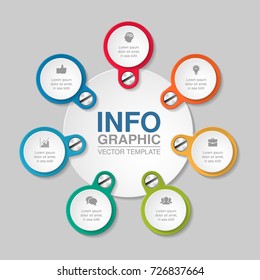 Vector infographic template for diagram, graph, presentation, chart, business concept with 7 options.