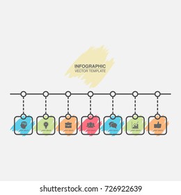 Vector infographic template for diagram, graph, presentation, chart, business concept with 7 options.
