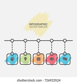 Vector infographic template for diagram, graph, presentation, chart, business concept with 5 options.