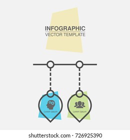 Vector infographic template for diagram, graph, presentation, chart, business concept with 2 options.