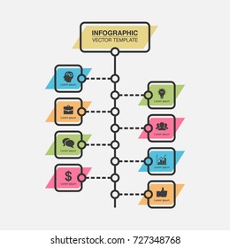 Vector infographic template for diagram, graph, presentation, chart, business concept with 8 options.