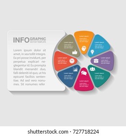 Vector infographic template for diagram, graph, presentation, chart, business concept with 8 options.