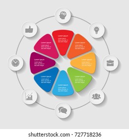 Vector infographic template for diagram, graph, presentation, chart, business concept with 8 options.