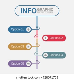 Vector infographic template for diagram, graph, presentation, chart, business concept with 5 options.