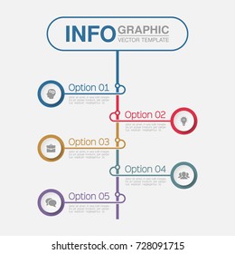 Vector infographic template for diagram, graph, presentation, chart, business concept with 5 options.