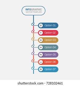 Vector infographic template for diagram, graph, presentation, chart, business concept with 7 options.