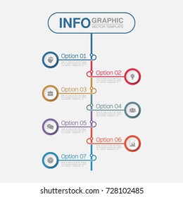 Vector infographic template for diagram, graph, presentation, chart, business concept with 7 options.