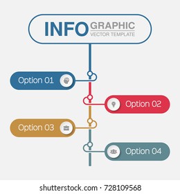 Vector infographic template for diagram, graph, presentation, chart, business concept with 4 options.
