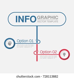 Vector infographic template for diagram, graph, presentation, chart, business concept with 2 options.