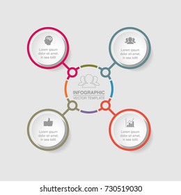 Vector infographic template for diagram, graph, presentation, chart, business concept with 4 options.