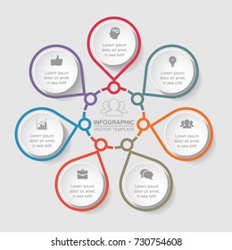 Vector infographic template for diagram, graph, presentation, chart, business concept with 7 options.